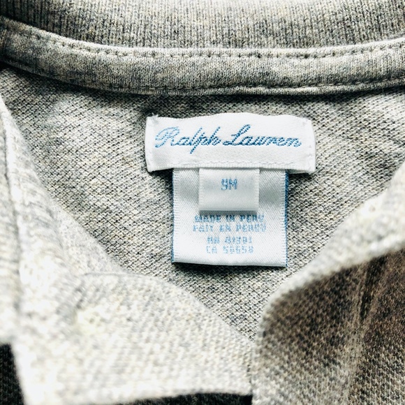 Ralph Lauren | Gray Knit Short Sleeve Polo Romper - Picture 2 of 5